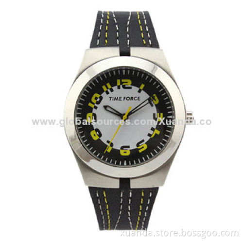 Stainless steel analog watches, genuine leather strap, popular with girls in 2014New